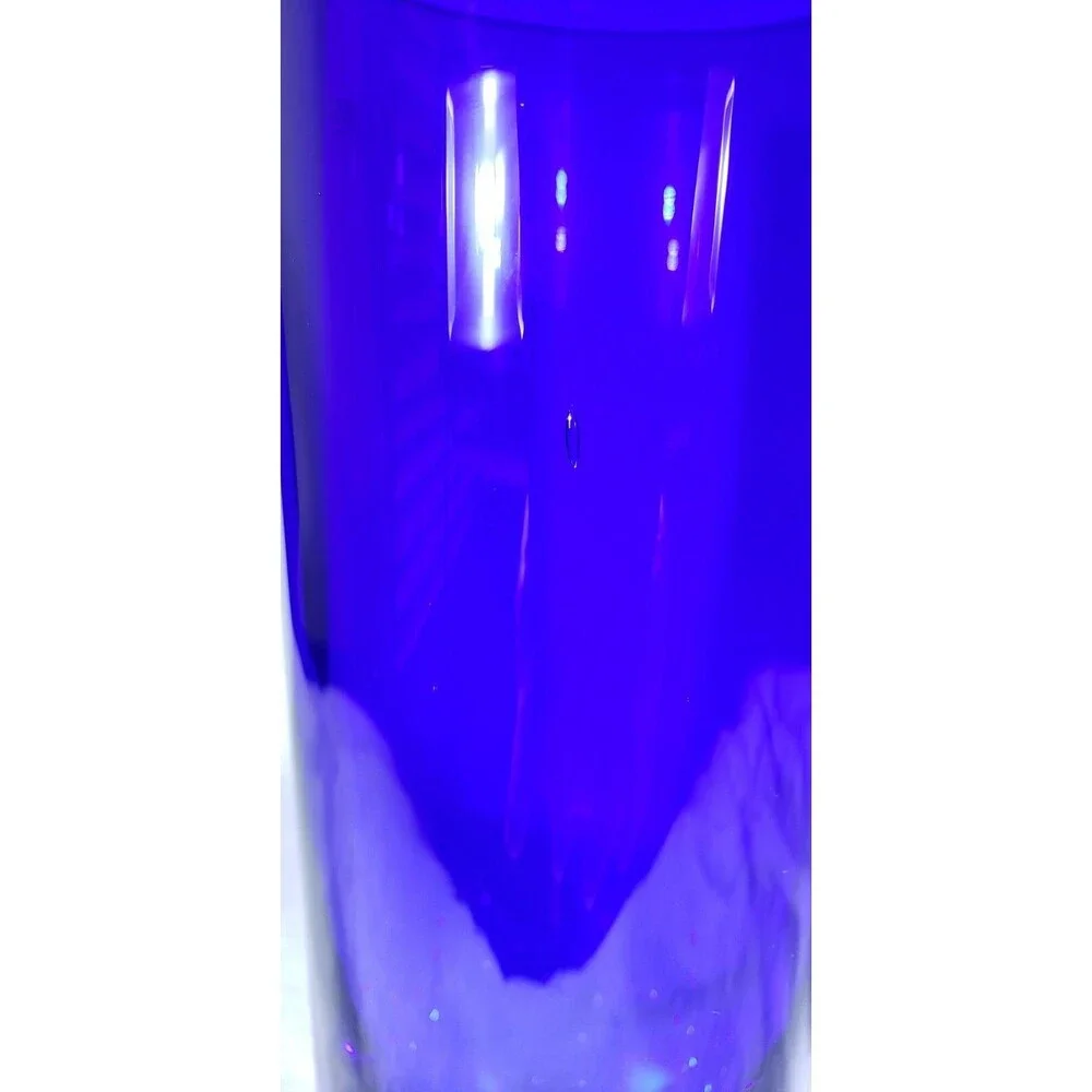 STUNNING Colbalt Blue ~ Beautiful Krosno Vase ~ Poland.  Hand Blown, Bubble!